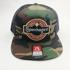 Copenhagen Camo And Black Flat Bill Snapback Hat